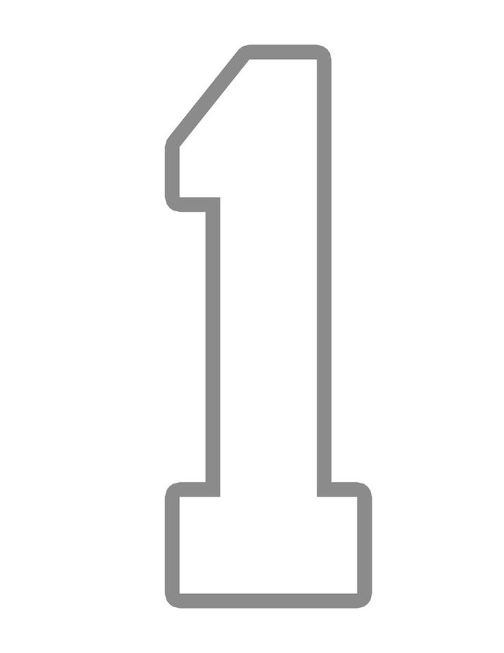 Number 1 Outline Printable Numbers Craft Shop Outline