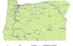 Oregon State Vector Road Map Lossless Scalable AI PDF Map For Printing