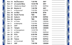 Printable 2016 2017 UConn Huskies Basketball Schedule