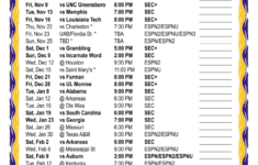 Printable 2018 2019 LSU Tigers Basketball Schedule