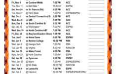 Printable 2018 2019 Virginia Tech Hokies Basketball Schedule