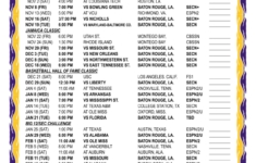 Printable 2019 2020 LSU Tigers Basketball Schedule