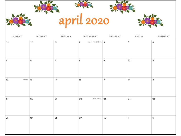 Printable April Calander Printable Word Searches