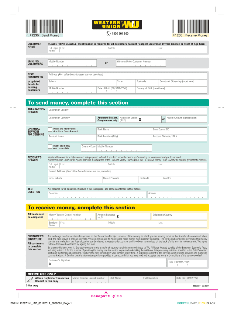Printable Blank Western Union Money Order Printable Form Templates