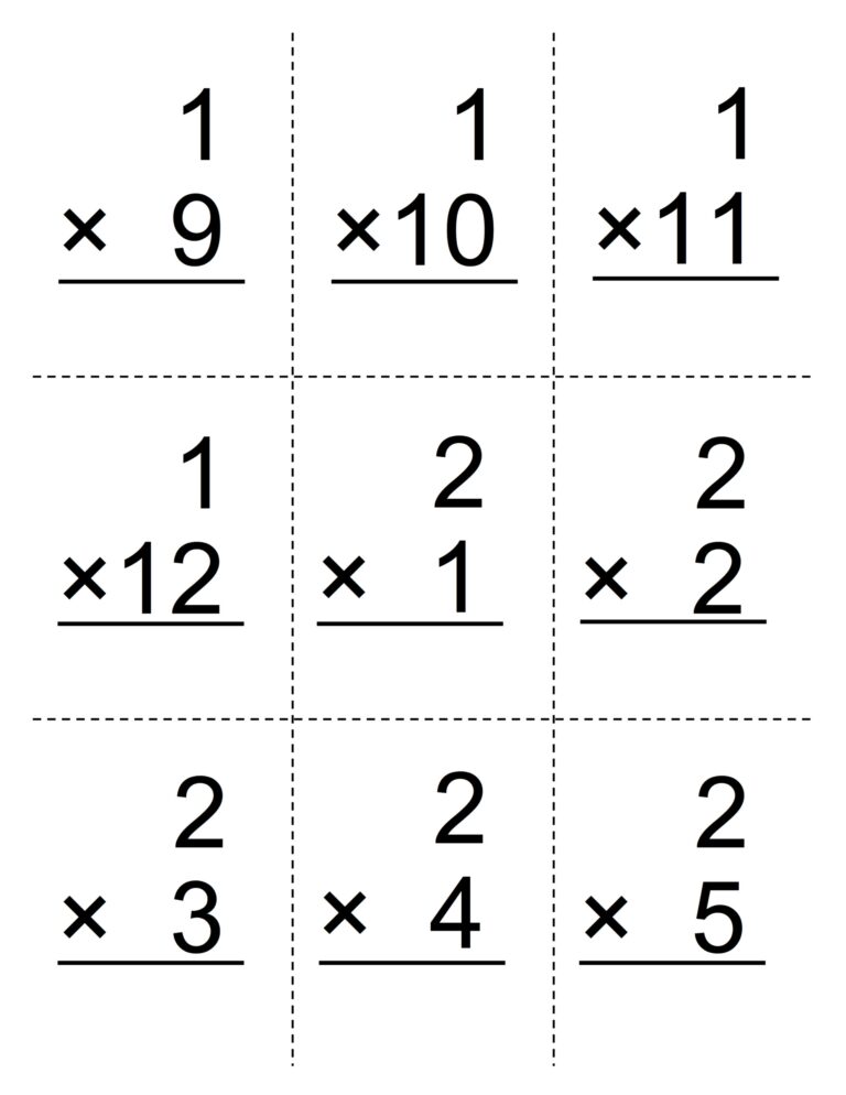 Printable Multiplication Flash Cards 0 9 PrintableMultiplication