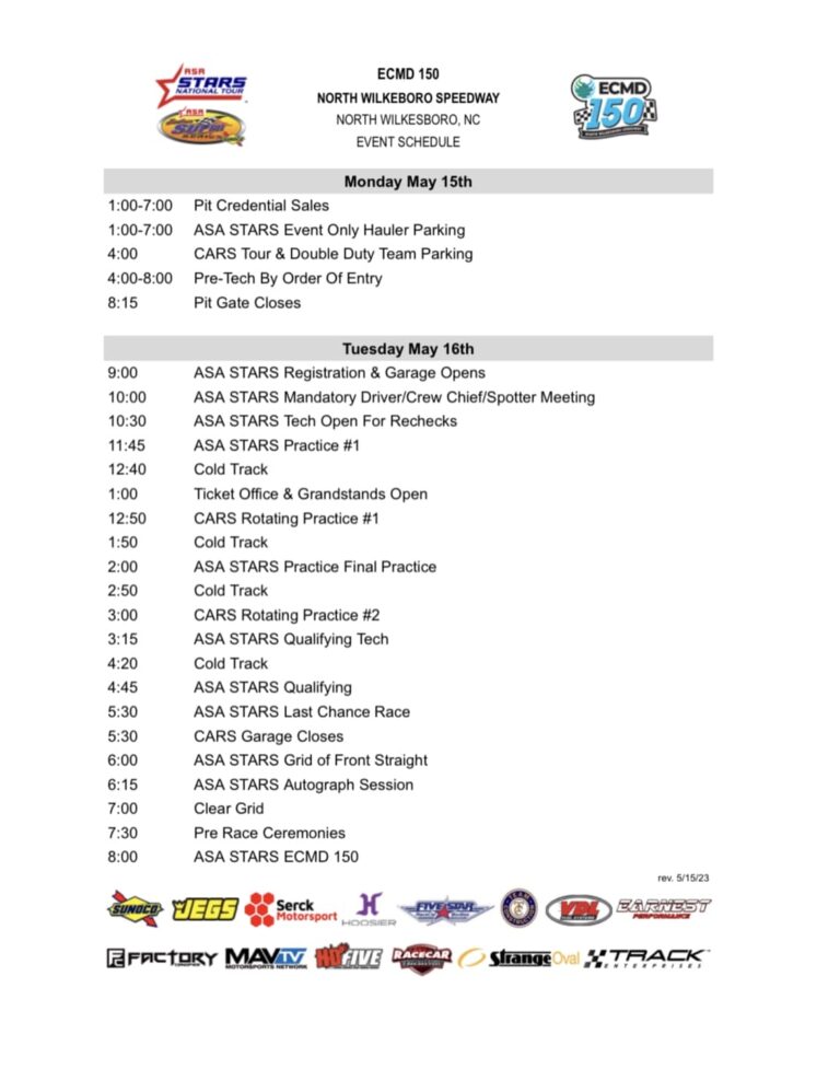  Race Thread ASA STARS National Tour ECMD 150 North Wilkesboro 