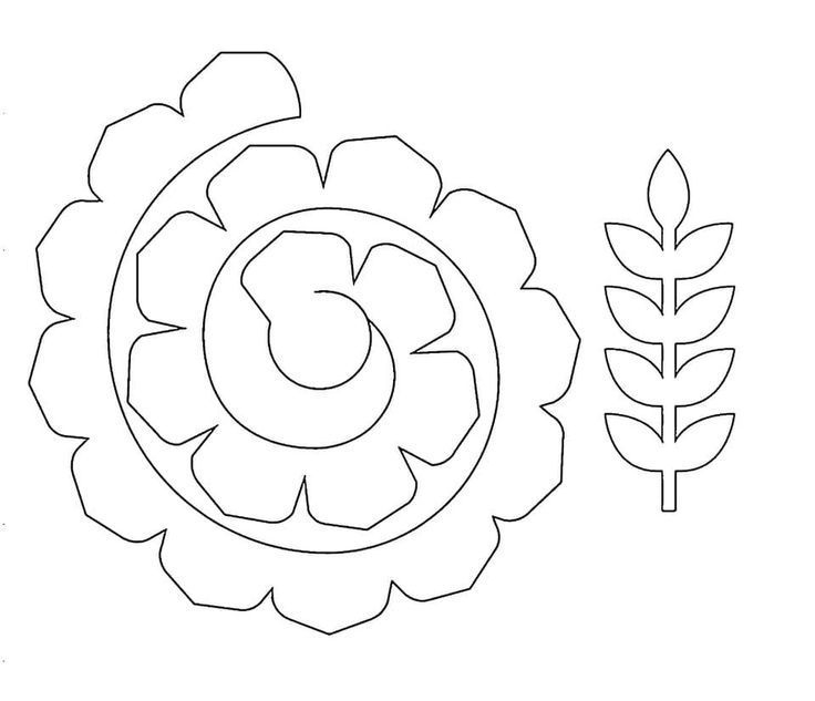 Rolled Flower Flowers Template SVG File