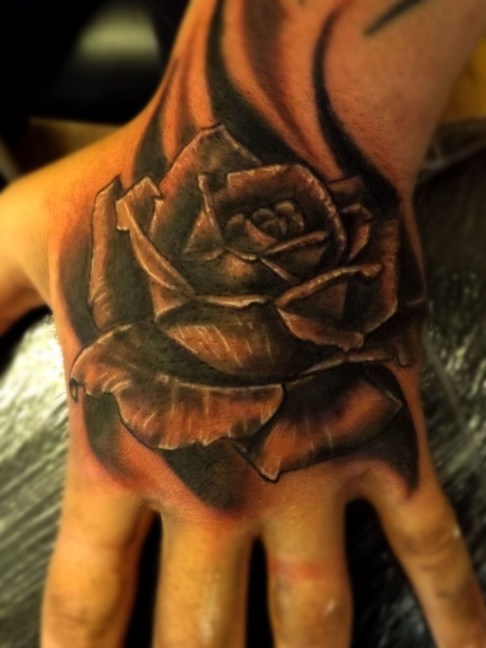 Rose Tattoo On Hand Rose Hand Tattoo Rose Tattoos Tattoos
