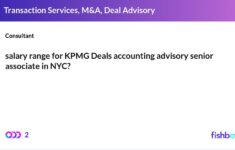 Salary Range For KPMG Deals Accounting Advisory Senior Associate In NYC