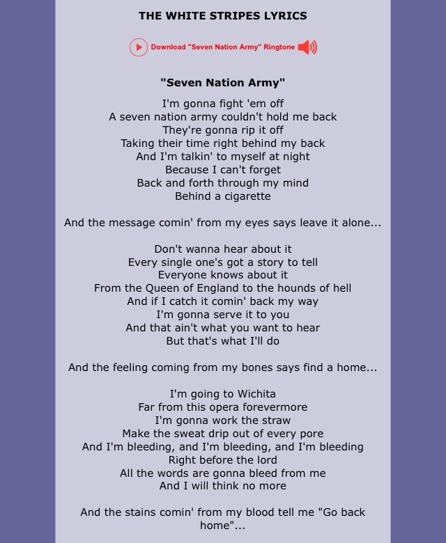  Seven Nation Army By The White Stripes Guitar Chords For Songs 