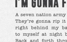 Seven Nation Army White Stripes Poster Song Lyrics Print Etsy