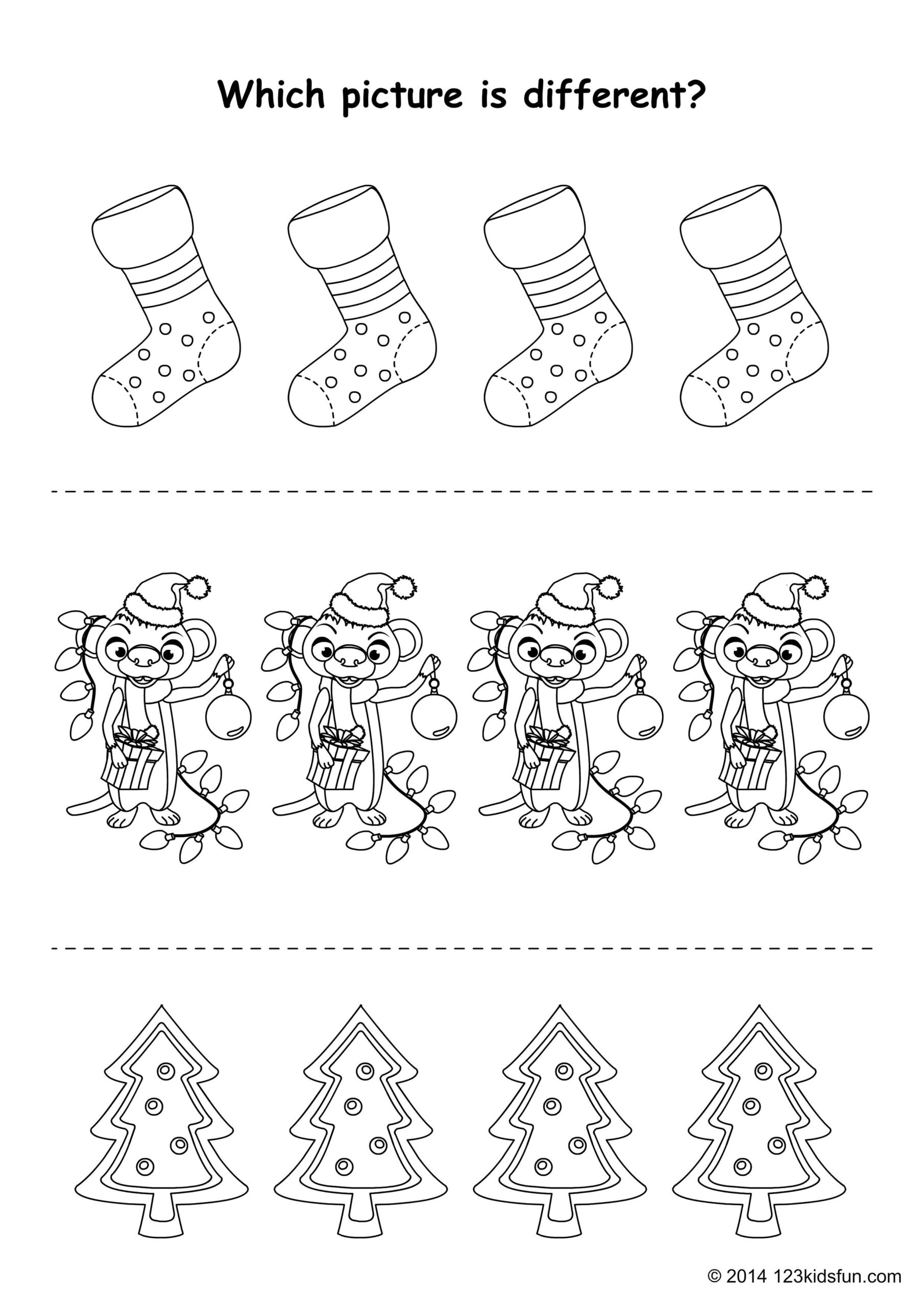 Spot The Differences Http 123kidsfun christmas christmas free