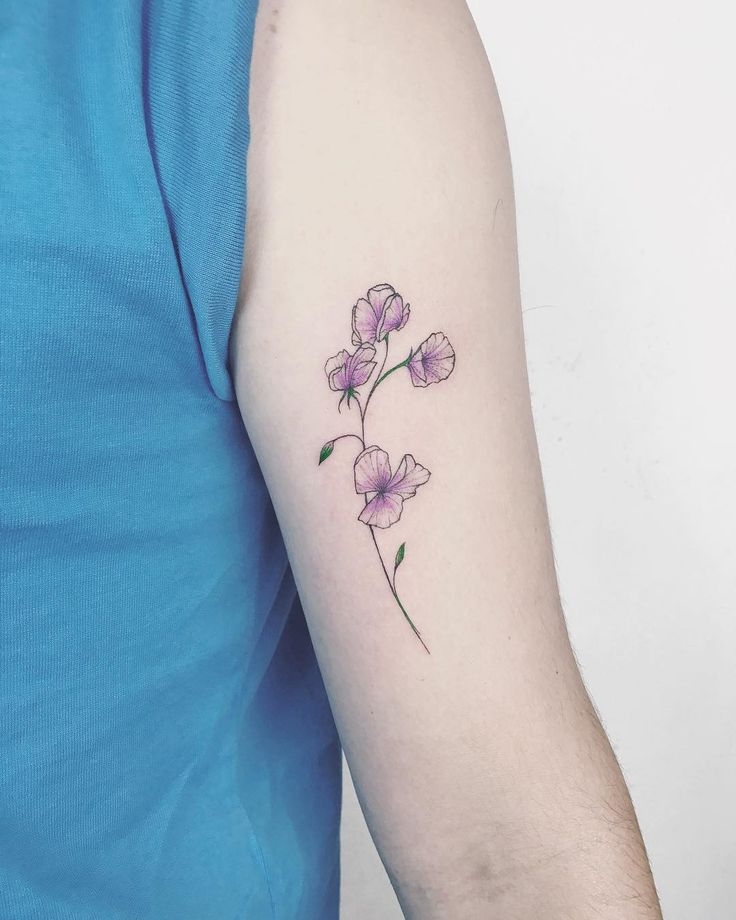 Sweet Pea For My Dad April Birth Flower Birth Flower Tattoos 