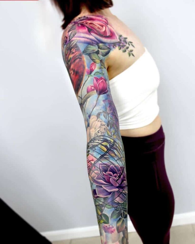 Top 49 Best Flower Tattoo Sleeve Ideas 2021 Inspiration Guide 