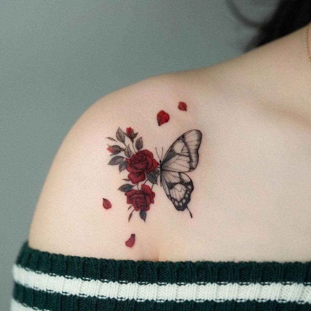 Top 90 About Rose And Butterfly Tattoo Unmissable In daotaonec