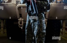 U S Army Spc Kevin Thomas With The 863rd Engineer Battalion Poses