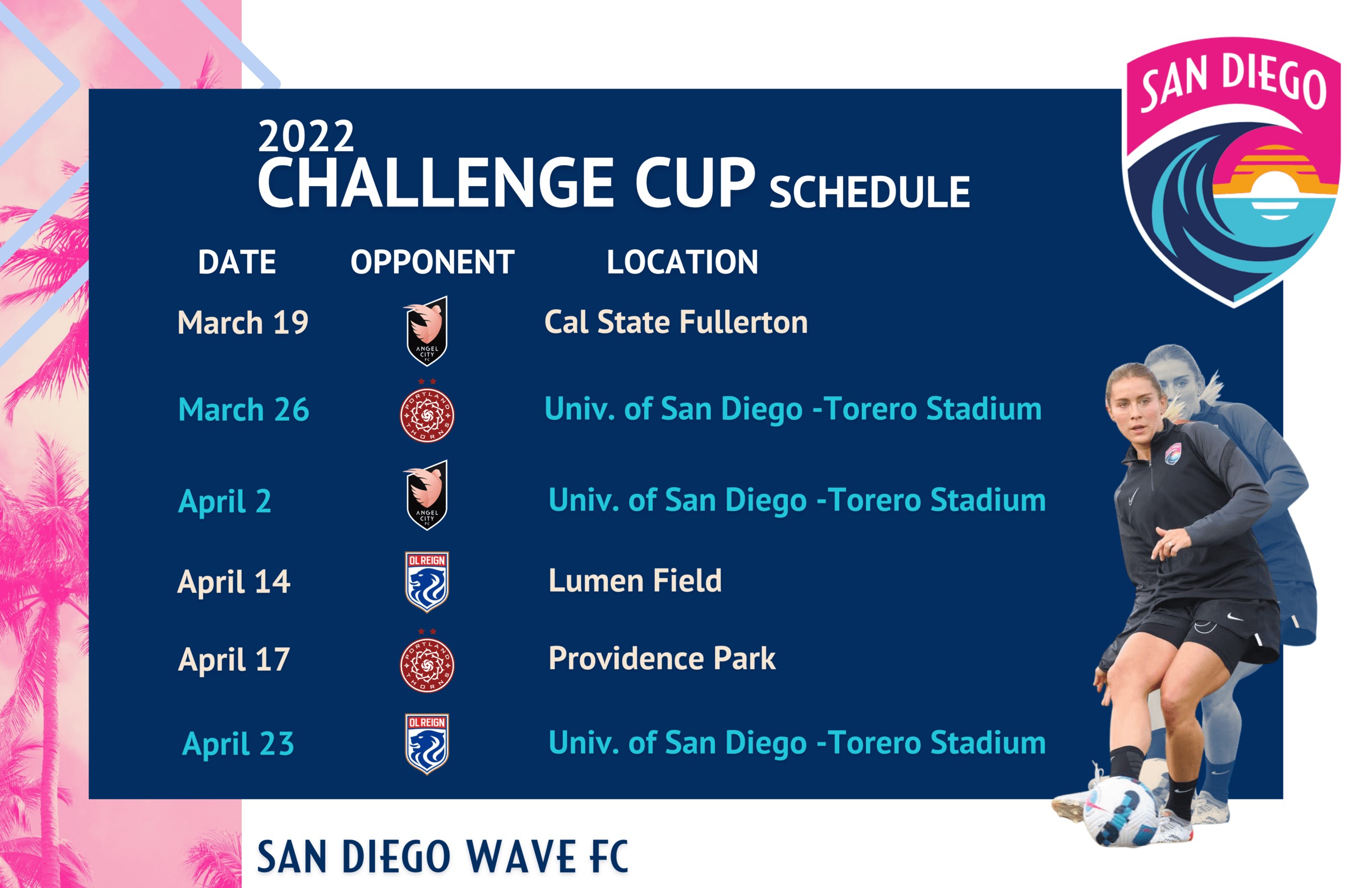 Wave FC 2022 Challenge Cup Schedule Announced San Diego Wave F tbol Club