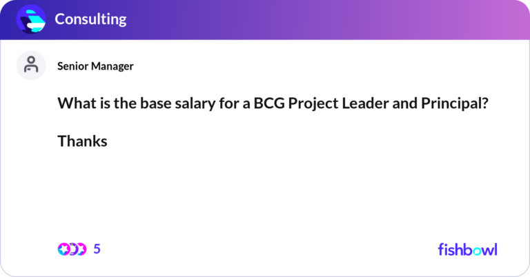 What Is The Base Salary For A BCG Project Leader A Fishbowl