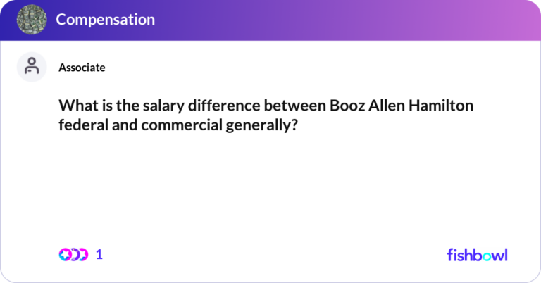 What Is The Salary Difference Between Booz Allen H Fishbowl