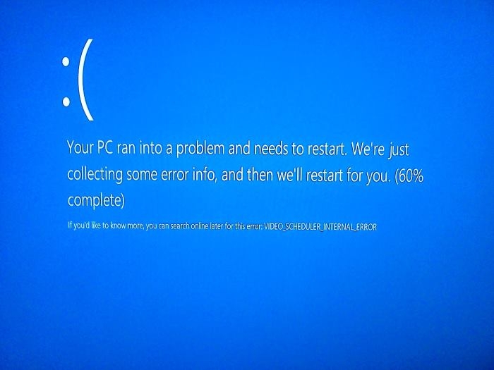  Windows 10 VIDEO SCHEDULER INTERNAL ERROR After Wake Up